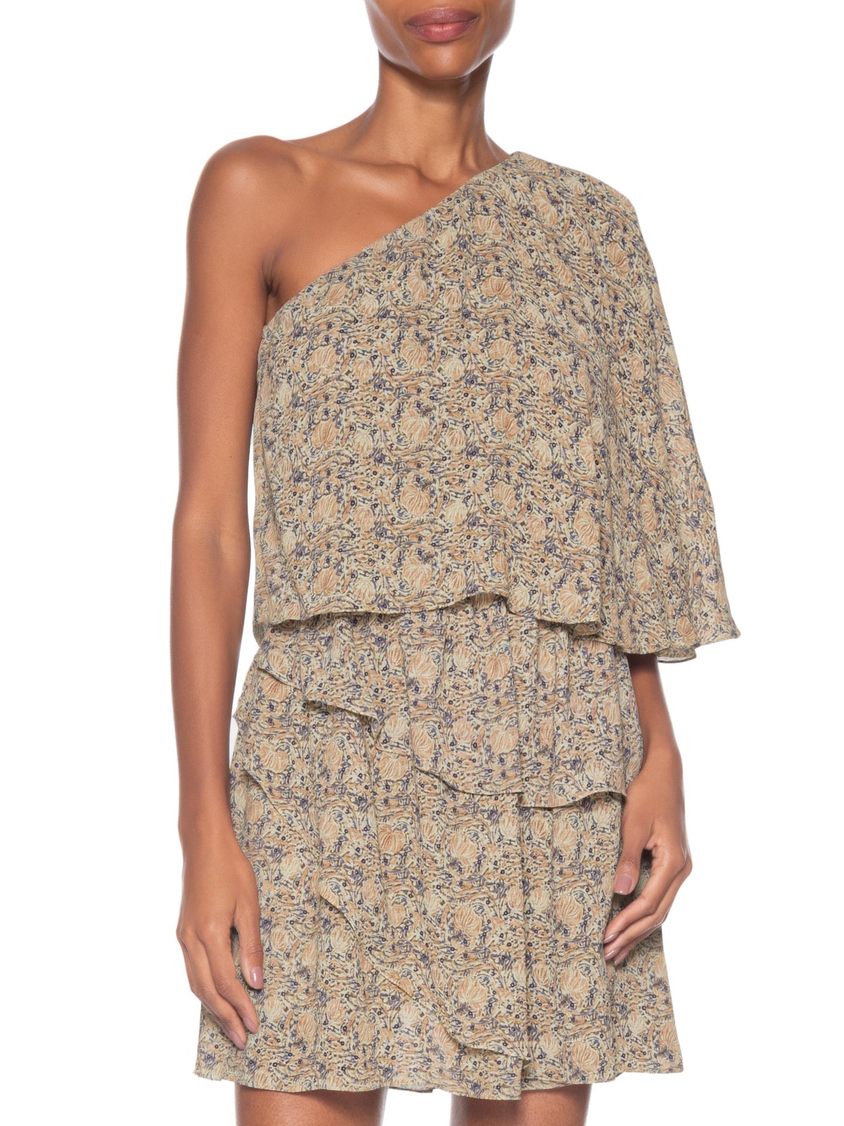 Vestido Curto Ggt Estampa Fable Bege Maria Filó