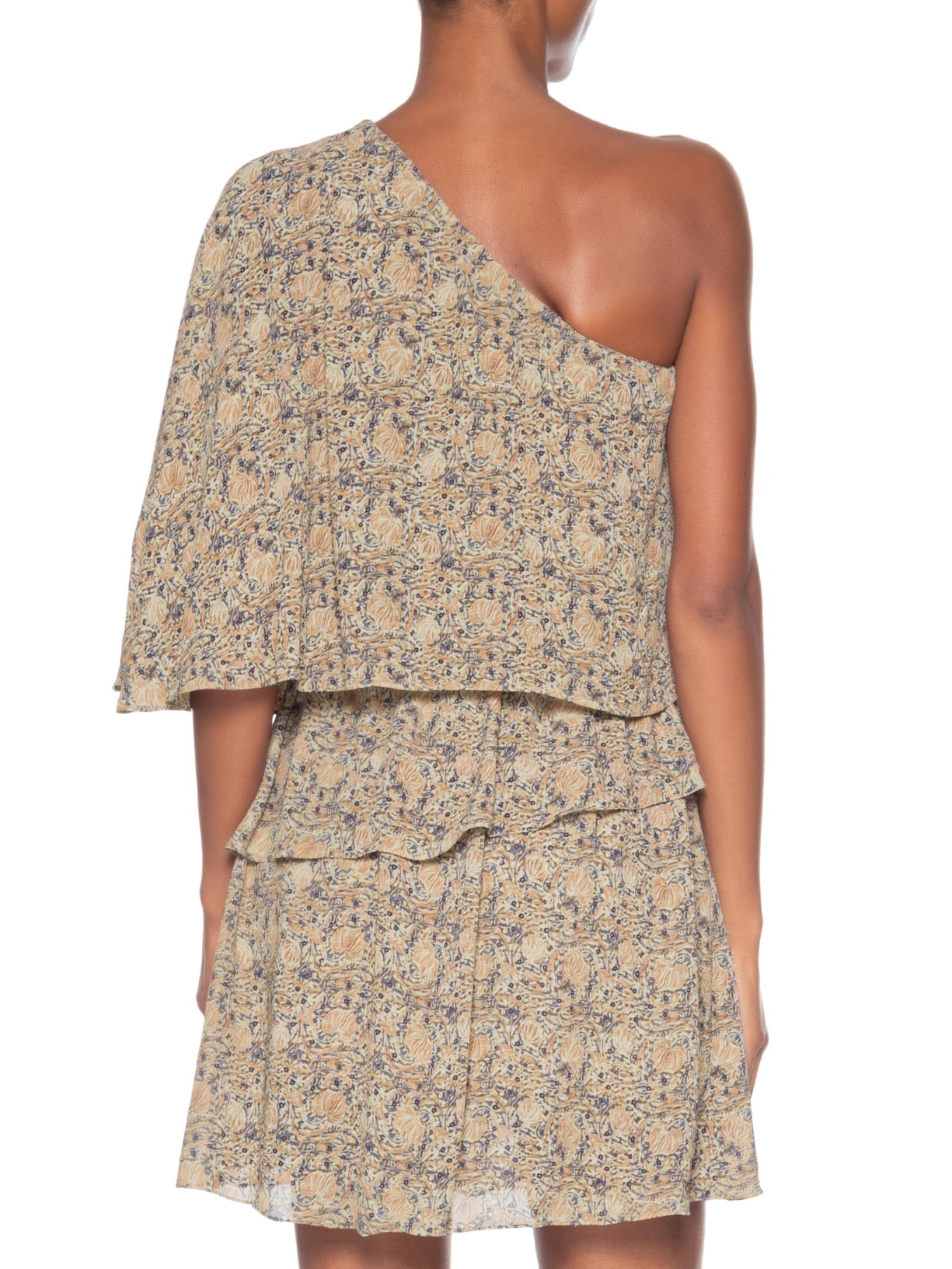 Vestido Curto Ggt Estampa Fable Bege Maria Filó