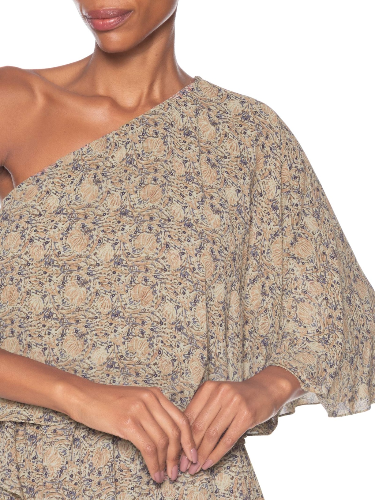 Vestido Curto Ggt Estampa Fable Bege Maria Filó