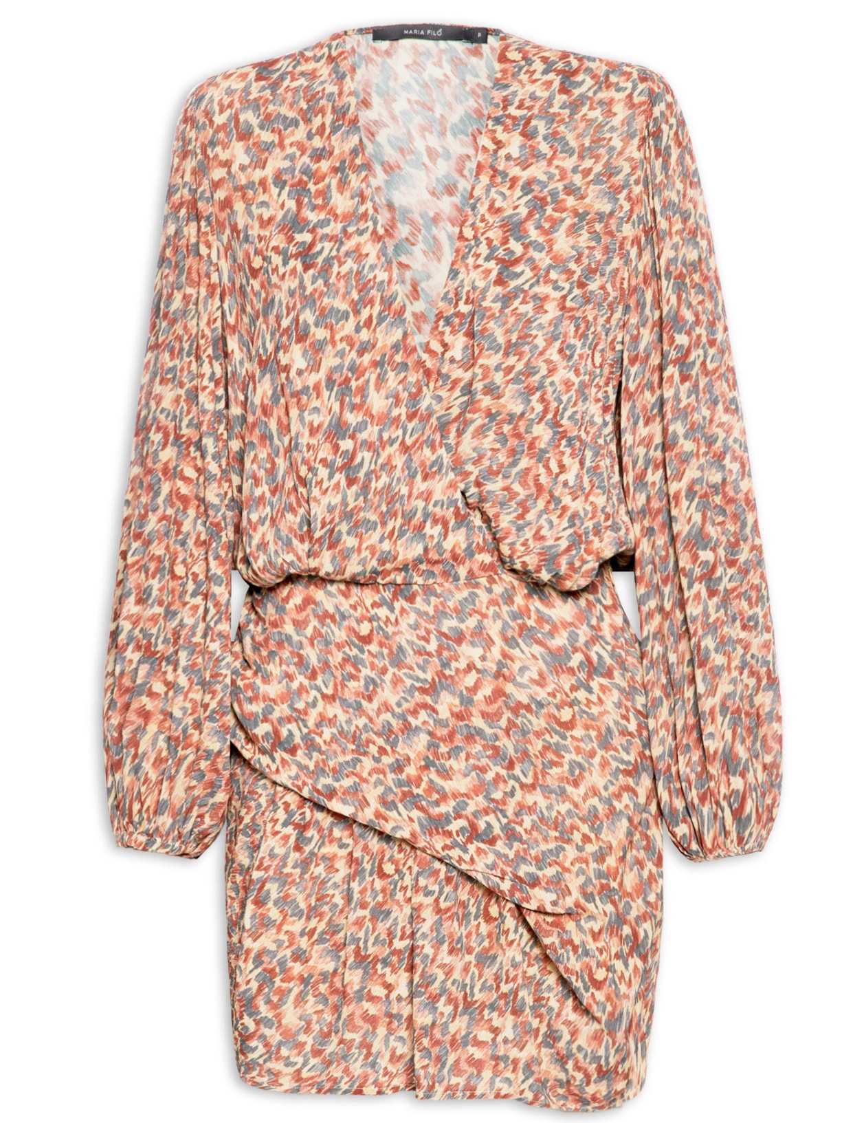 Vestido Curto Ggt Estampa Prisma Vermelho Maria Filó