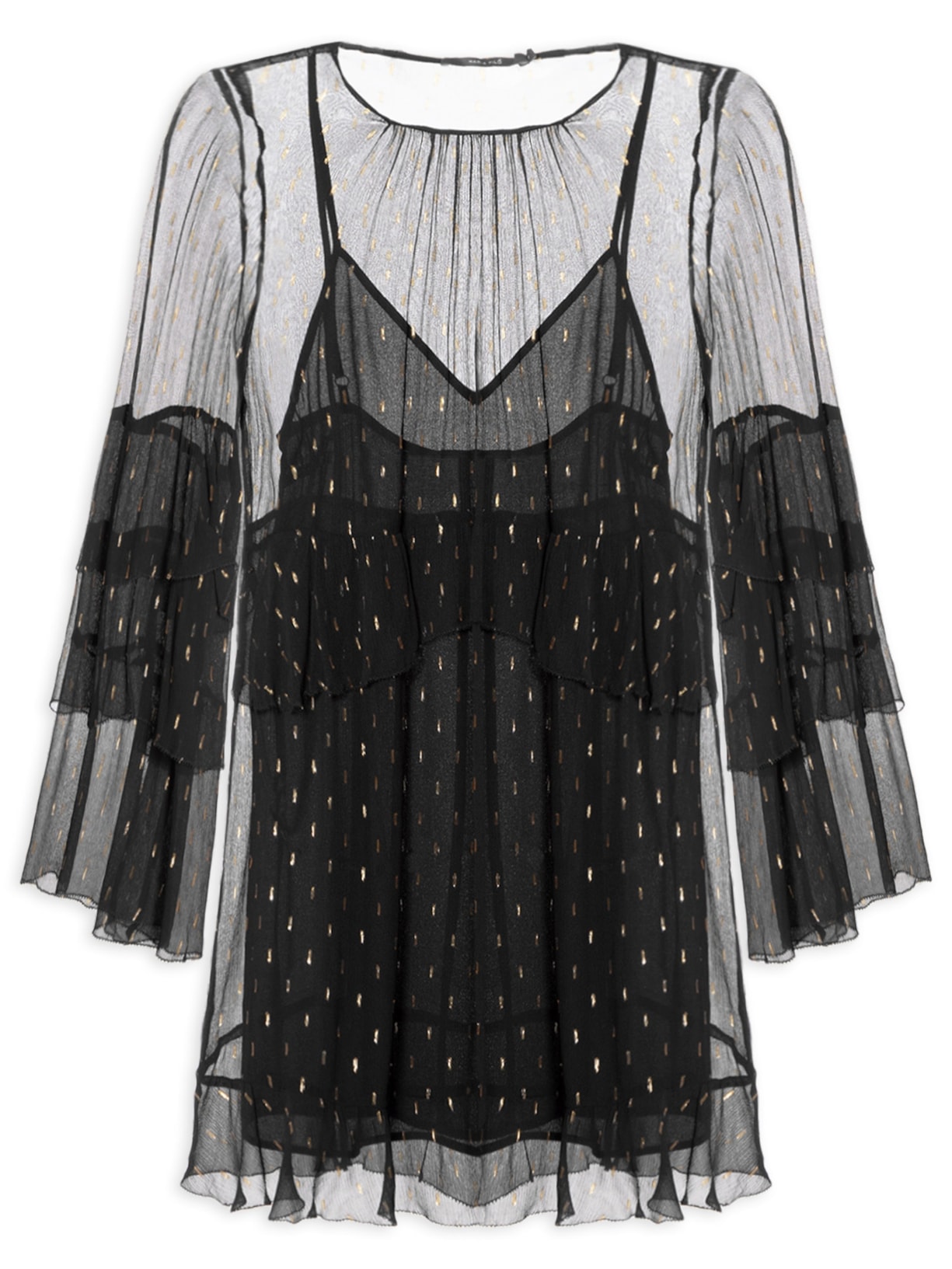 Vestido Curto GGT Lurex - Preto