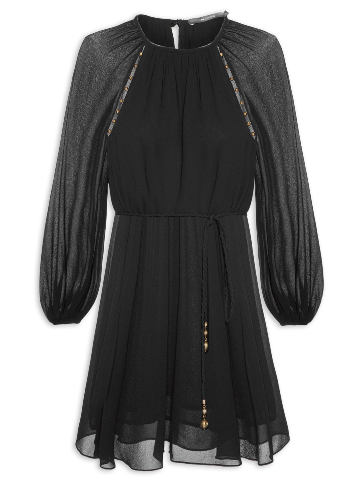 Vestido Curto GGT Metais - Preto