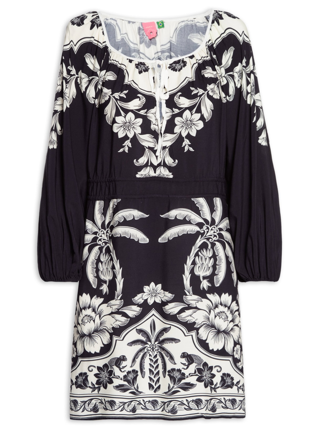 Vestido Curto Guanacaste Preto Farm