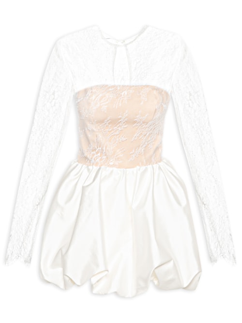 Vestido Curto Helena Renda - Branco