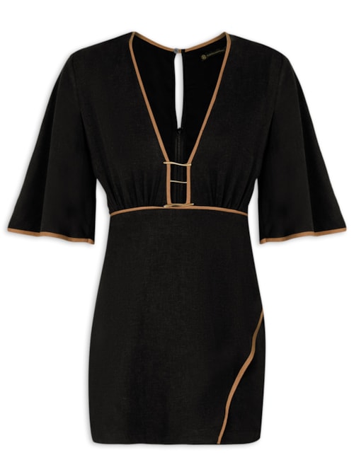 Vestido Curto Iva Det - Preto