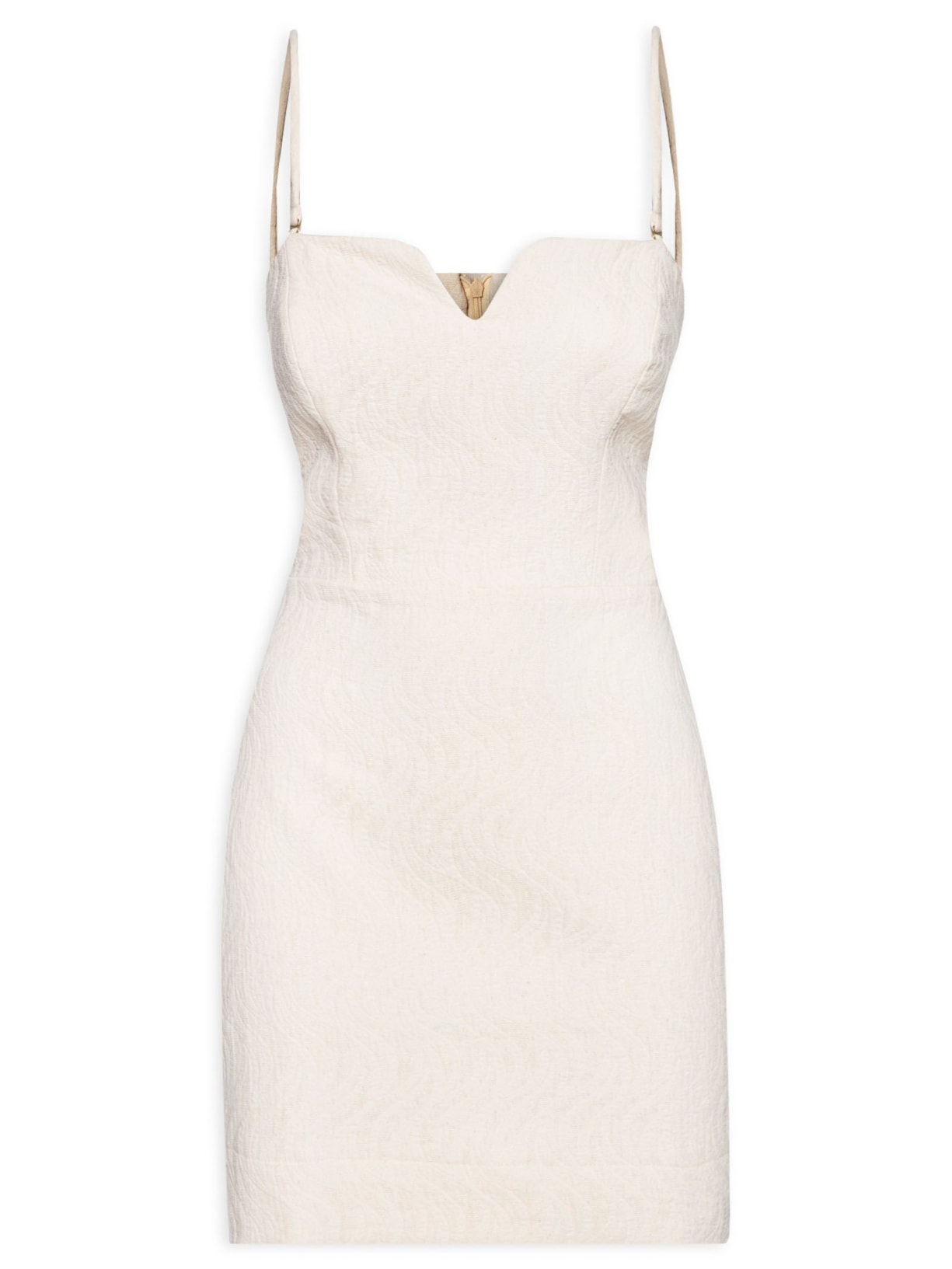 Vestido Curto Jacquard - Bege