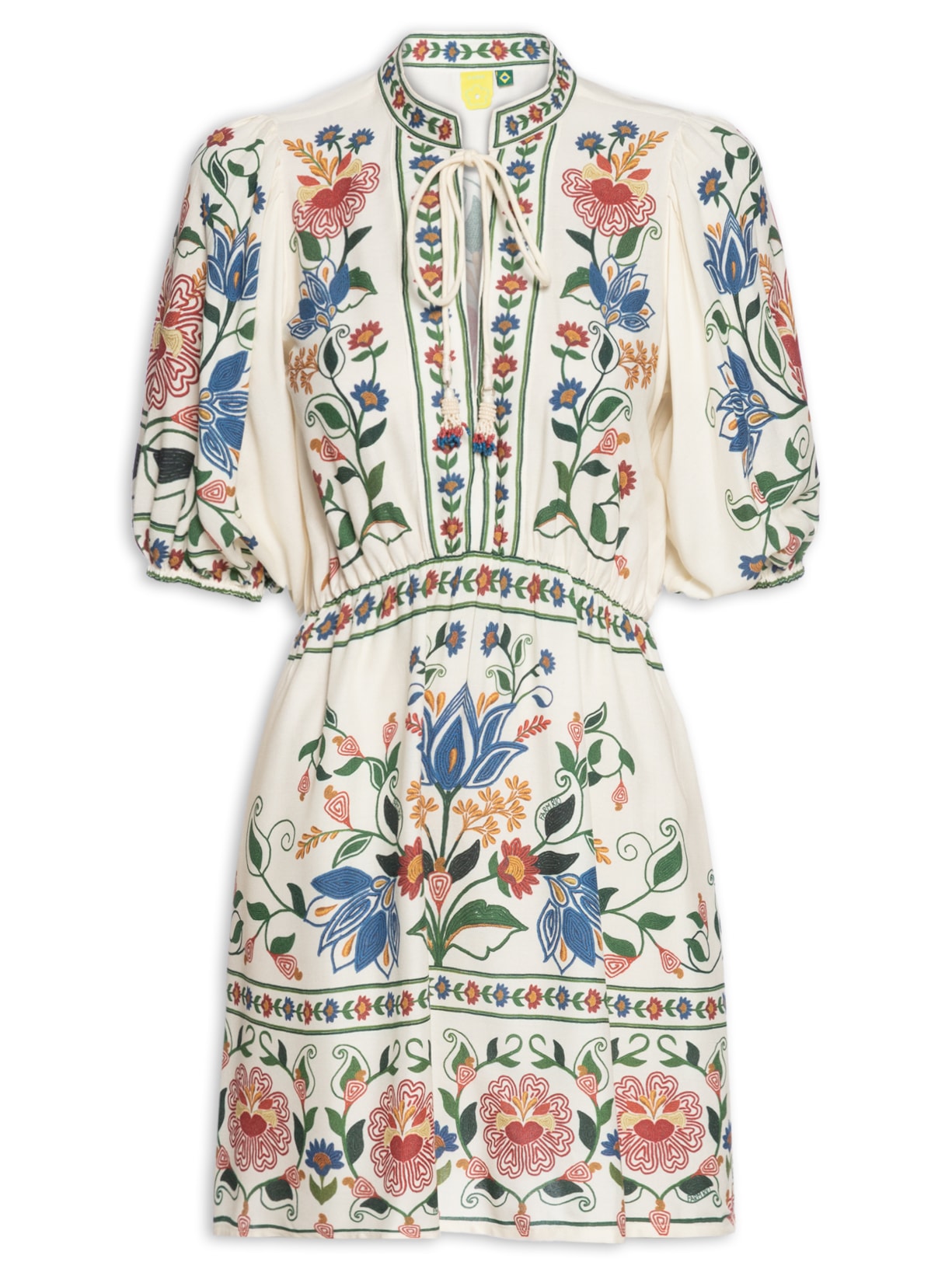 Vestido Curto Jardim Beleza - Branco