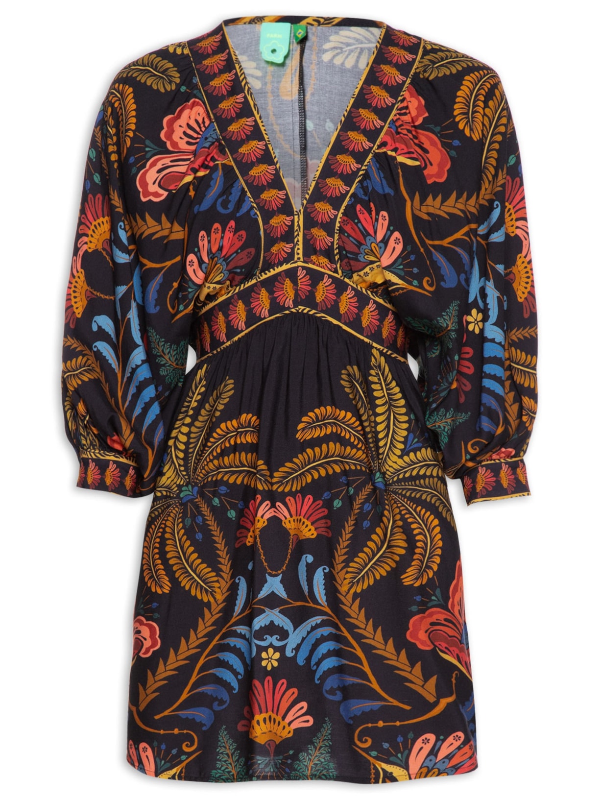 Vestido Curto Jardim Clássico - Preto