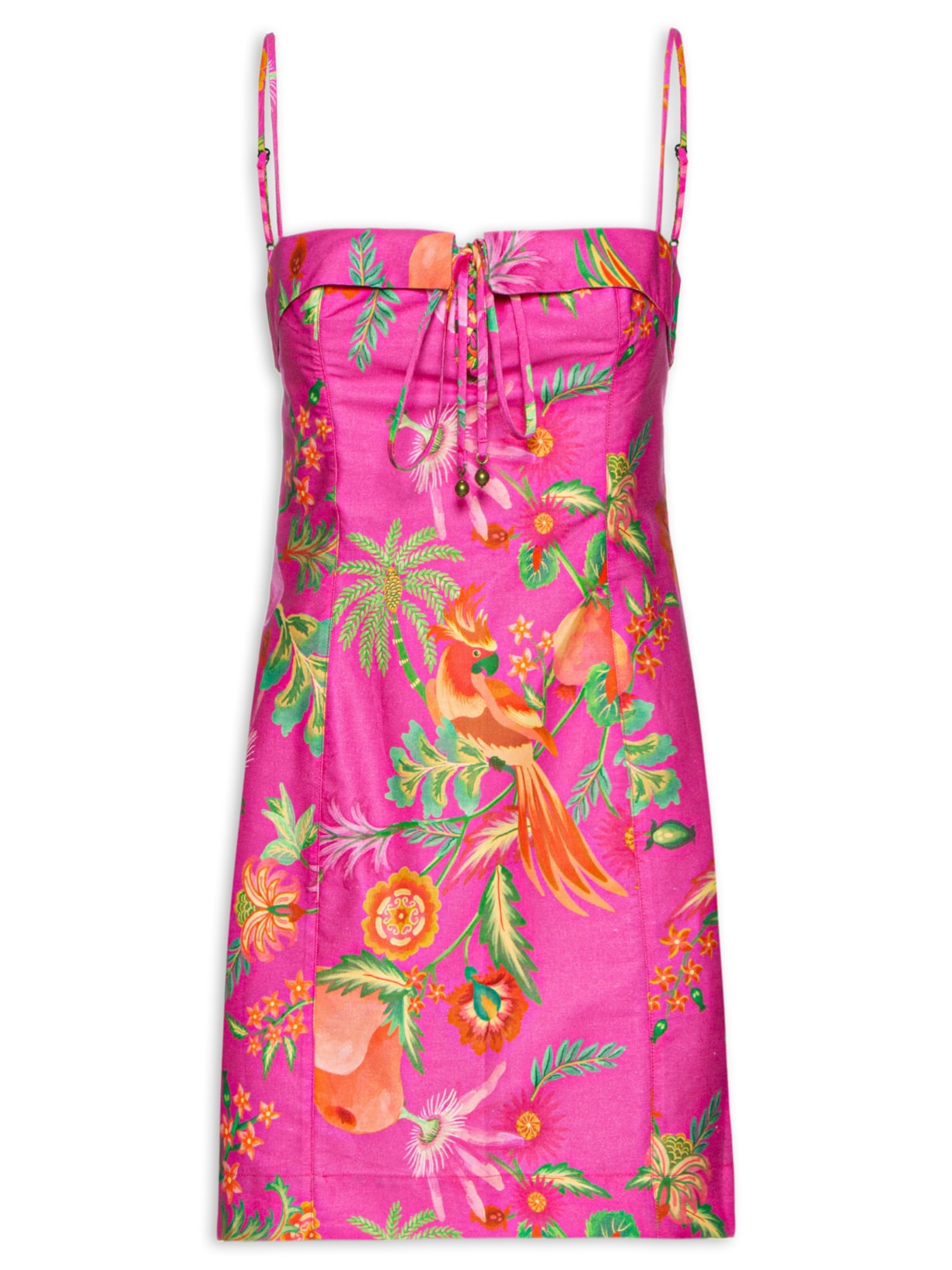 Vestido Curto Jardim De Frutas - Rosa