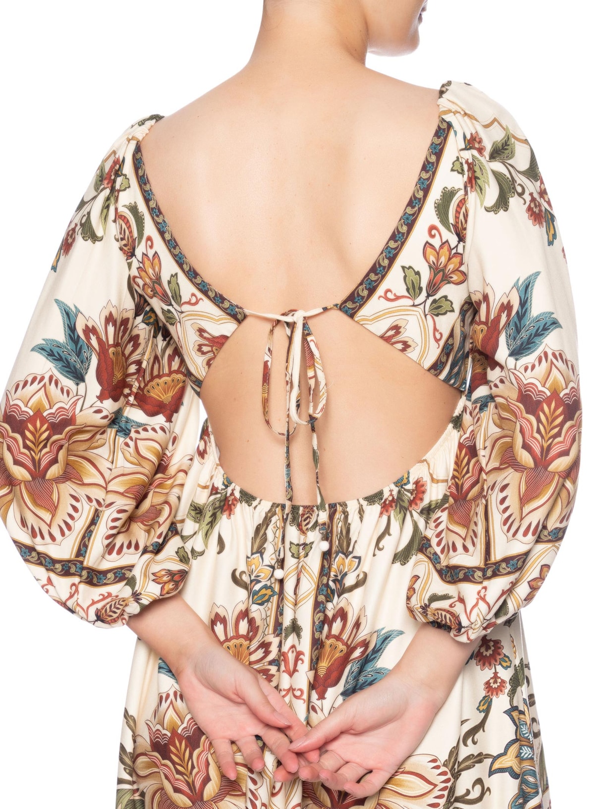 Vestido Curto Jardim Majestoso Bege  Farm