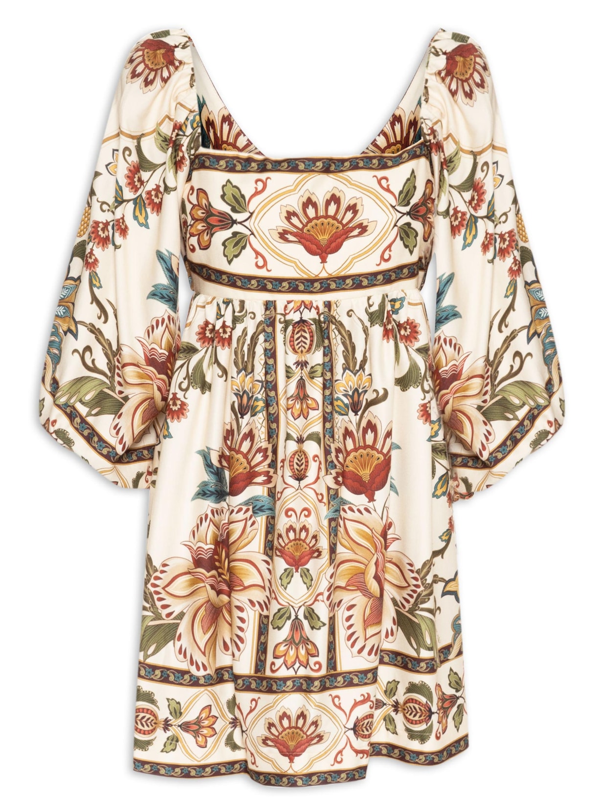 Vestido Curto Jardim Majestoso Bege  Farm