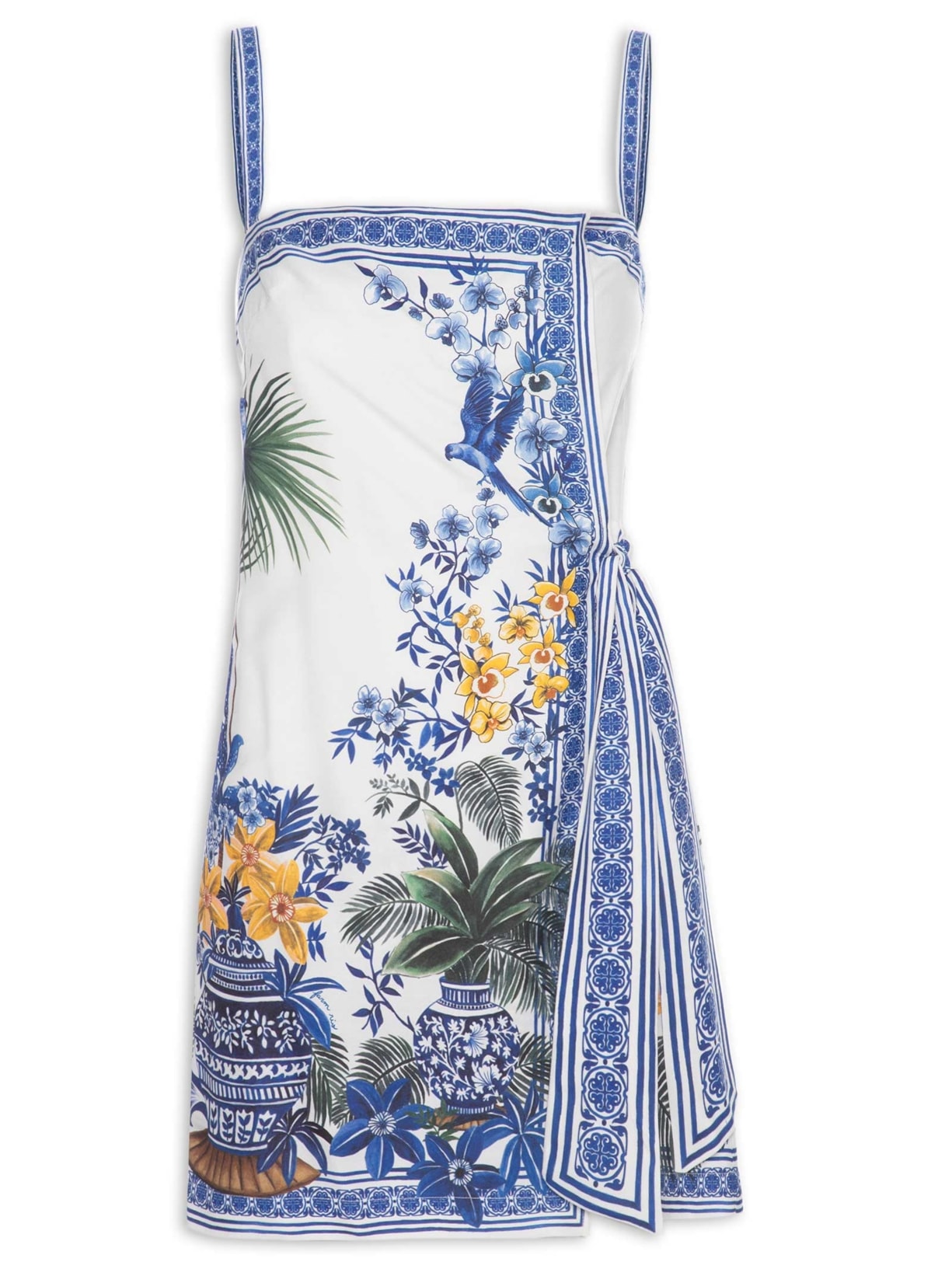 Vestido Curto Jardim Oriental – Azul Farm