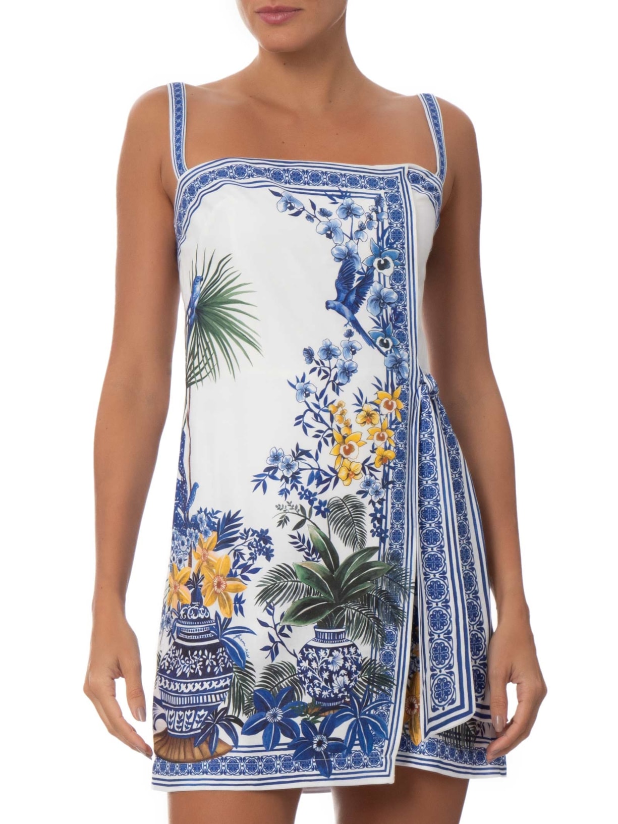Vestido Curto Jardim Oriental – Azul Farm