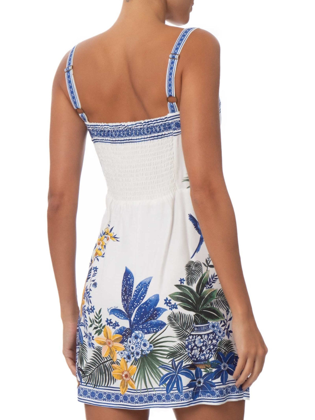 Vestido Curto Jardim Oriental – Azul Farm