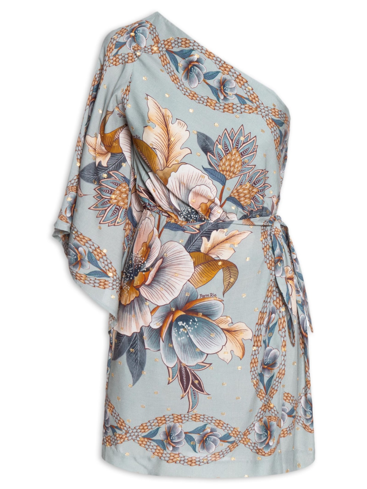 Vestido Curto Jardim Real - Azul