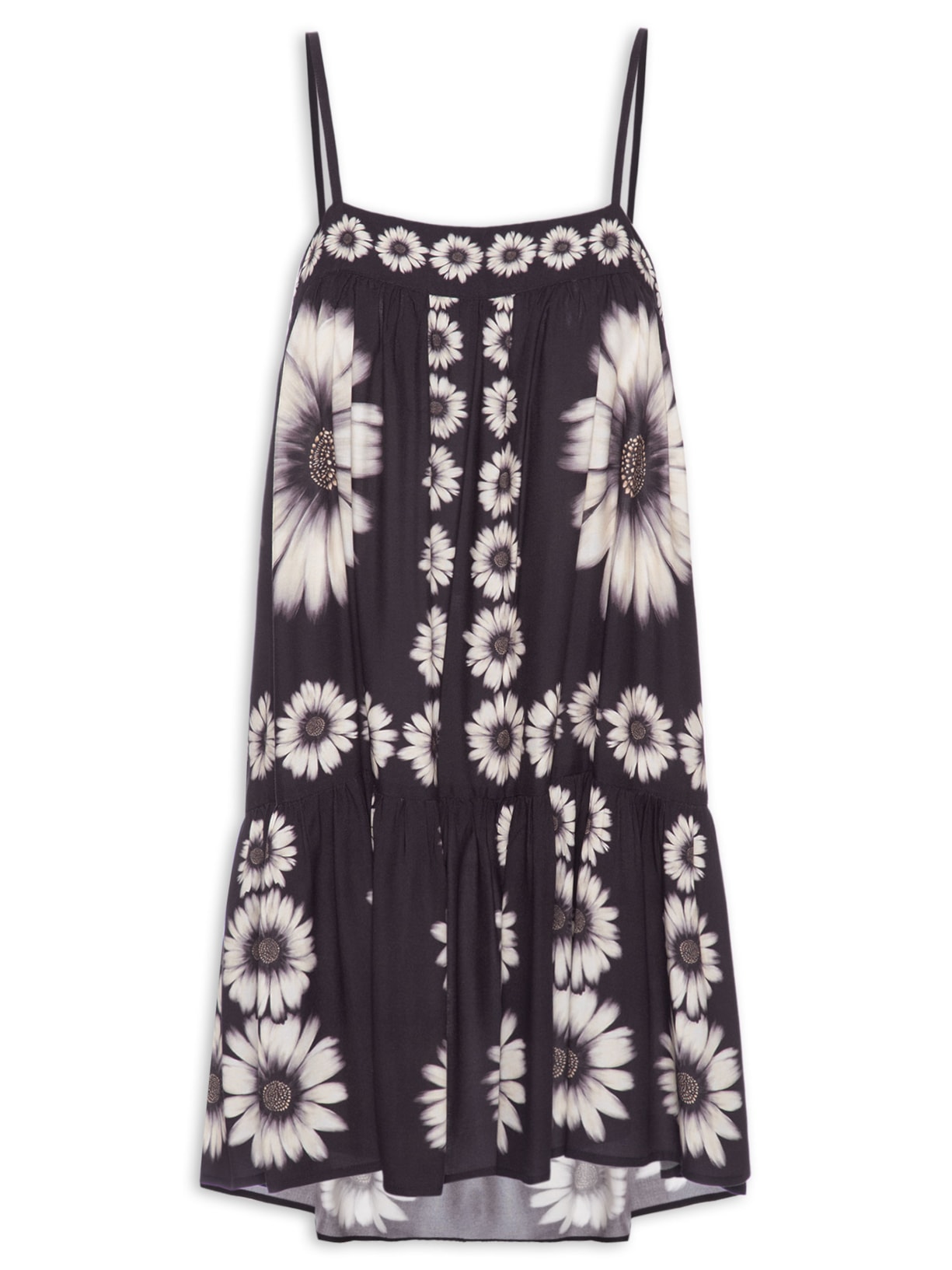 Vestido Curto Jardim Solar Preto Farm