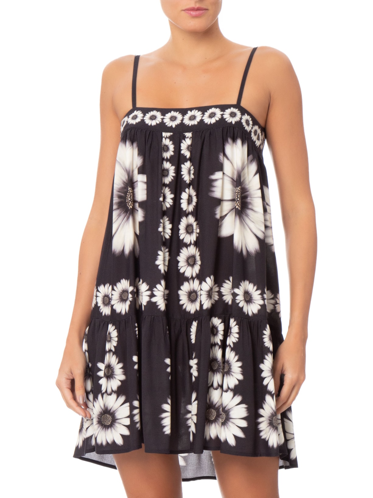 Vestido Curto Jardim Solar – Preto Farm
