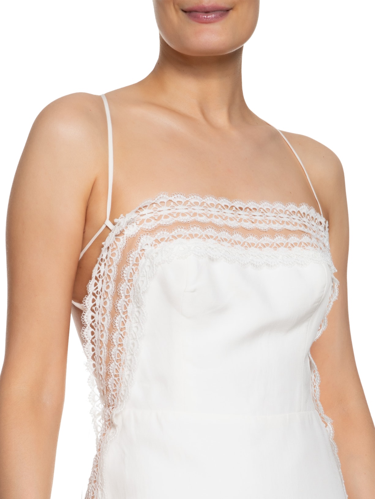 Vestido Curto Kate Moldura Renda Branco Fabulous Agilitá