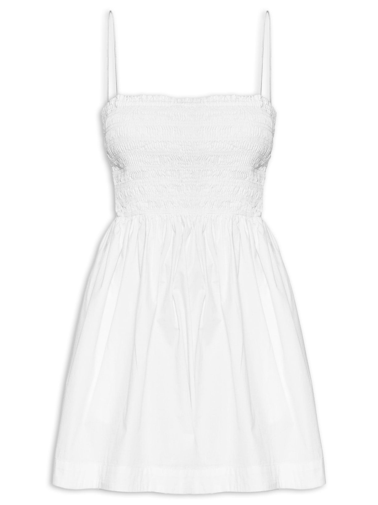 Vestido Curto Lastex Alcinhas - Branco