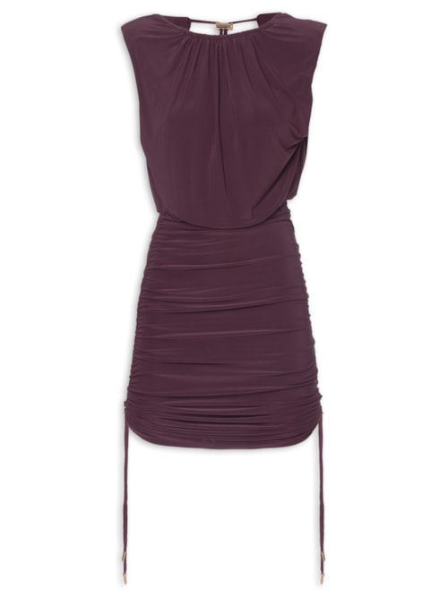 Vestido Curto Lateral Franzida - Vermelho