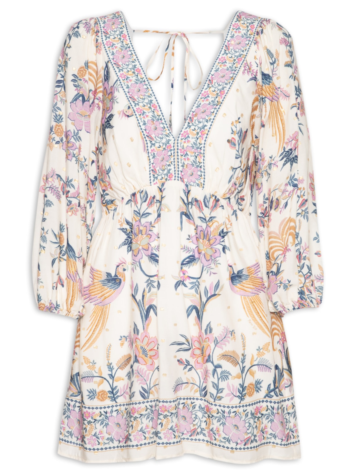 Vestido Curto Lenço Delicadeza Boho - Off White