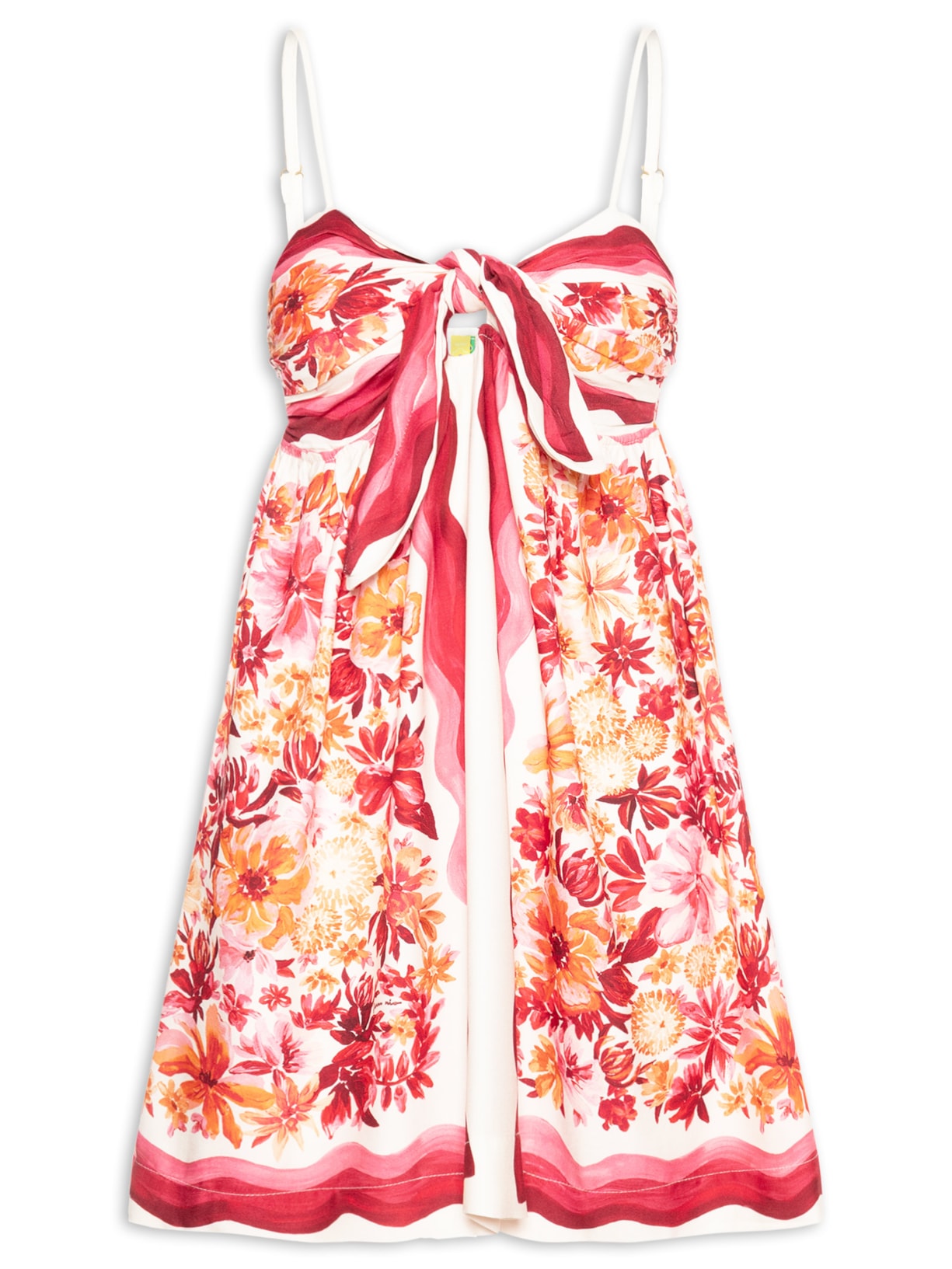 Vestido Curto Lenço Floraline – Vermelho Farm