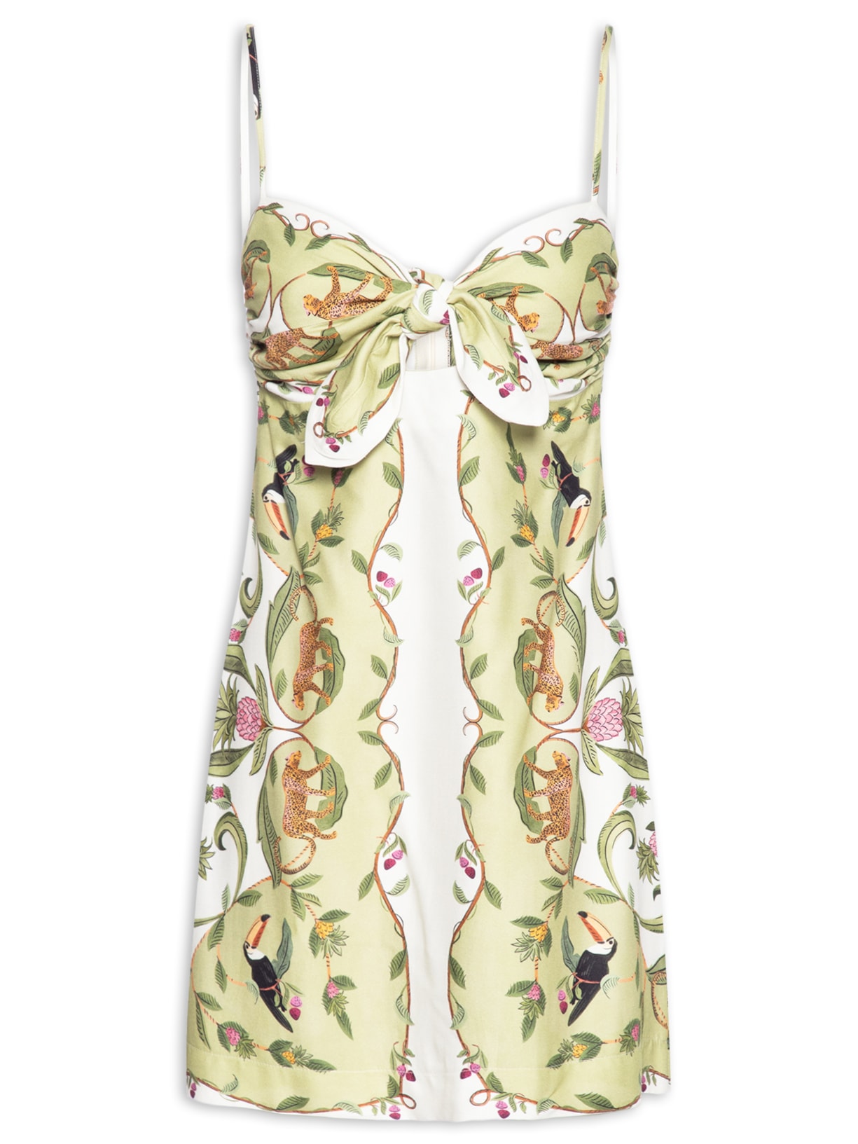 Vestido Curto Lenço Floresta Doce - Branco