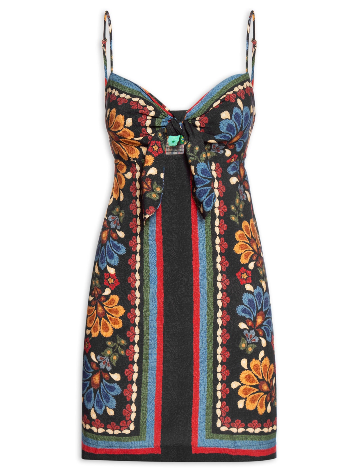 Vestido Curto Lenço Latina - Preto