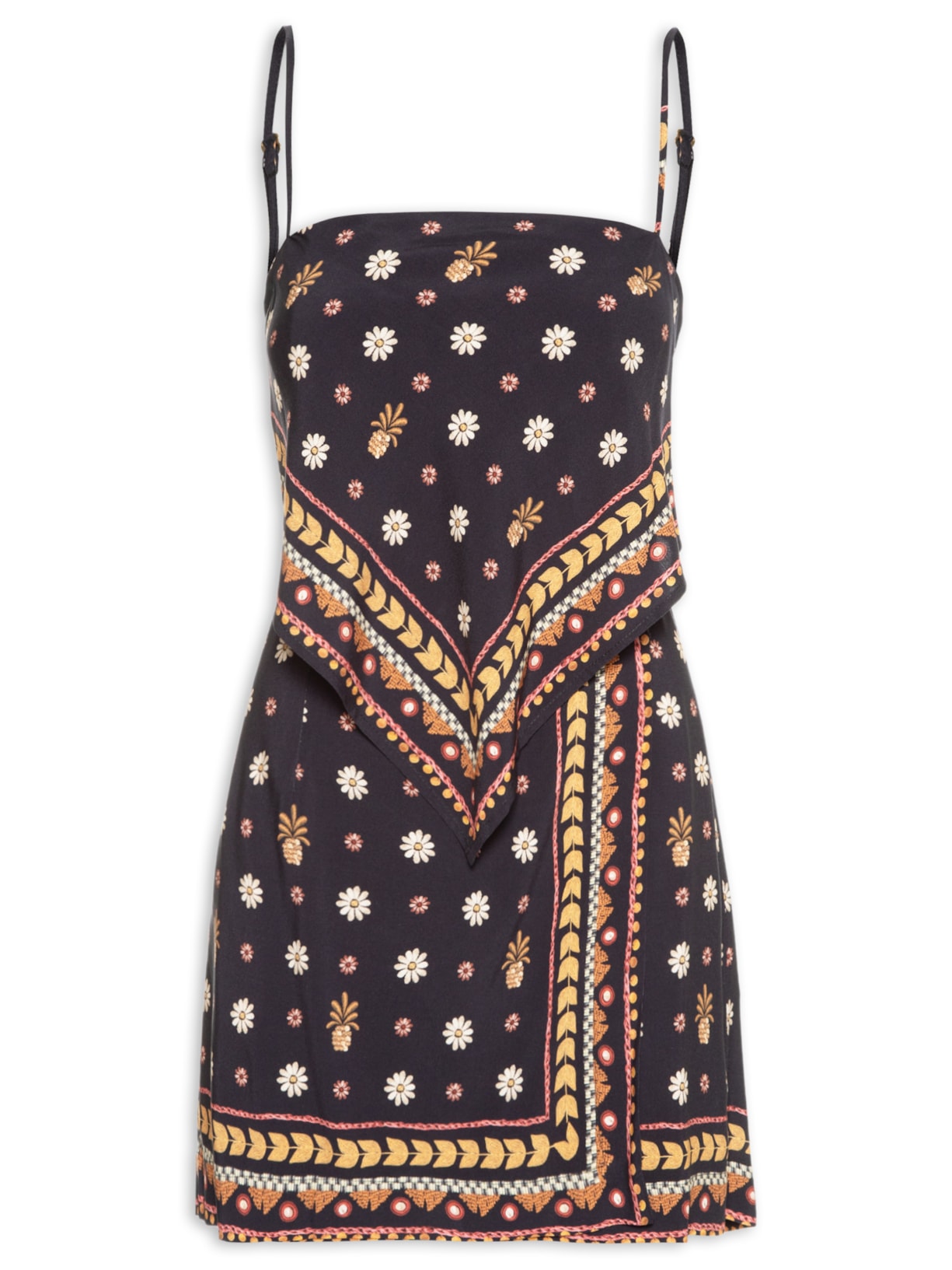 Vestido Curto Lenço Lili - Preto