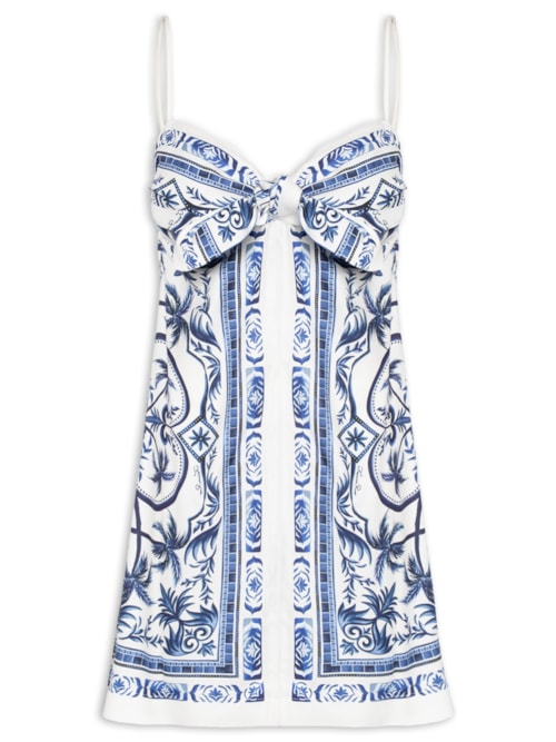 Vestido Curto Lenço Maravilha - Azul