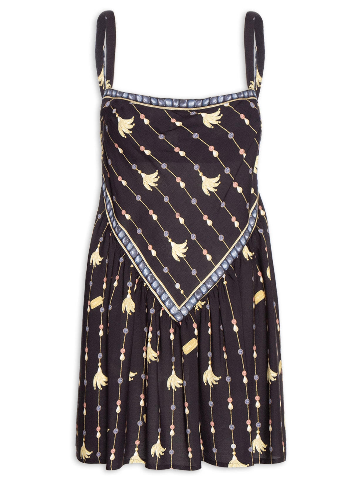 Vestido Curto Lenço Petra – Preto Farm