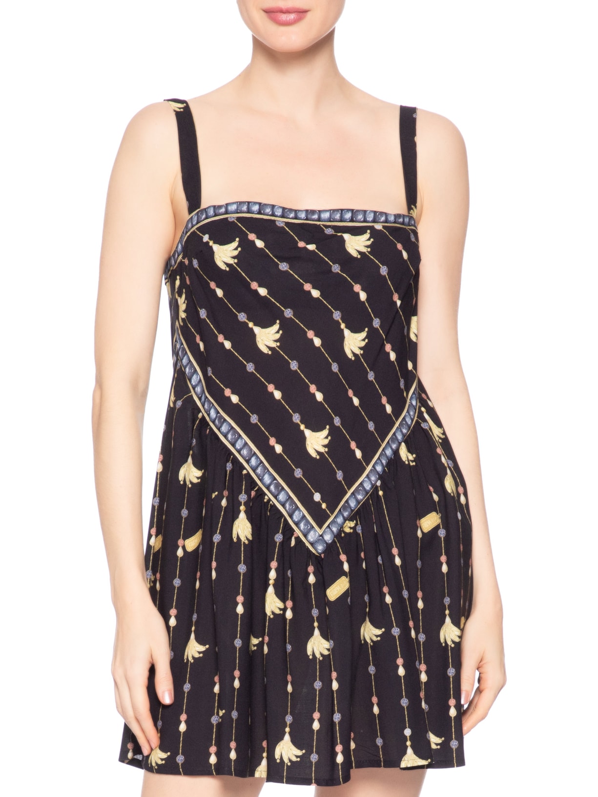 Vestido Curto Lenço Petra – Preto Farm