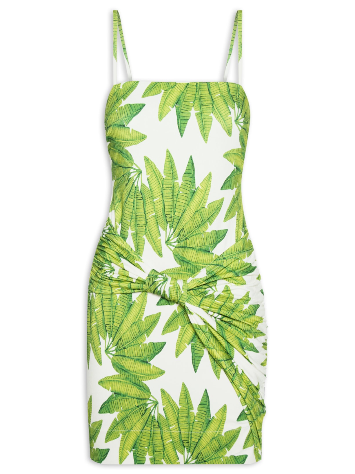 Vestido Curto Leque De Palmeira - Verde