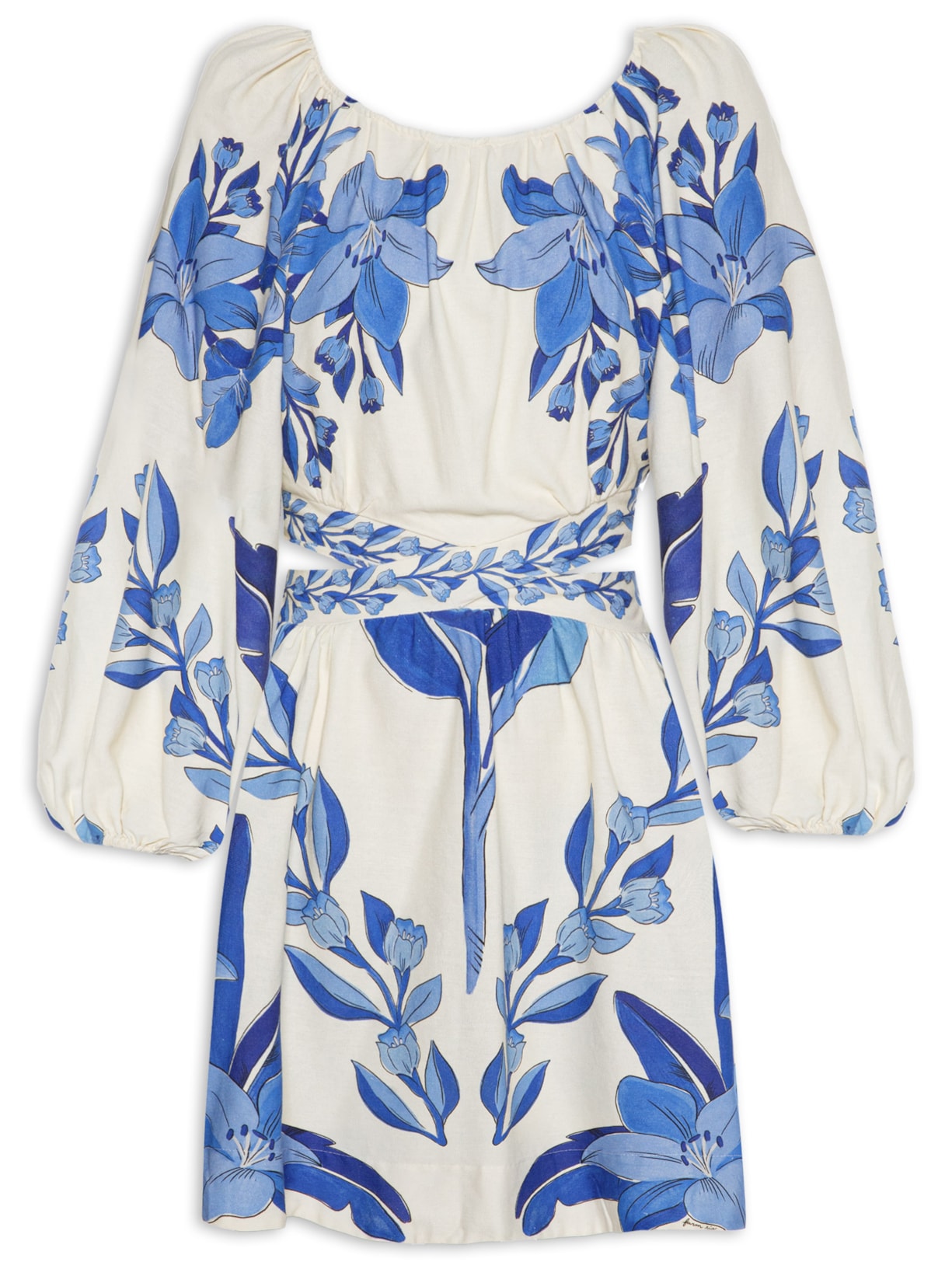 Vestido Curto Leveza Tropical - Azul