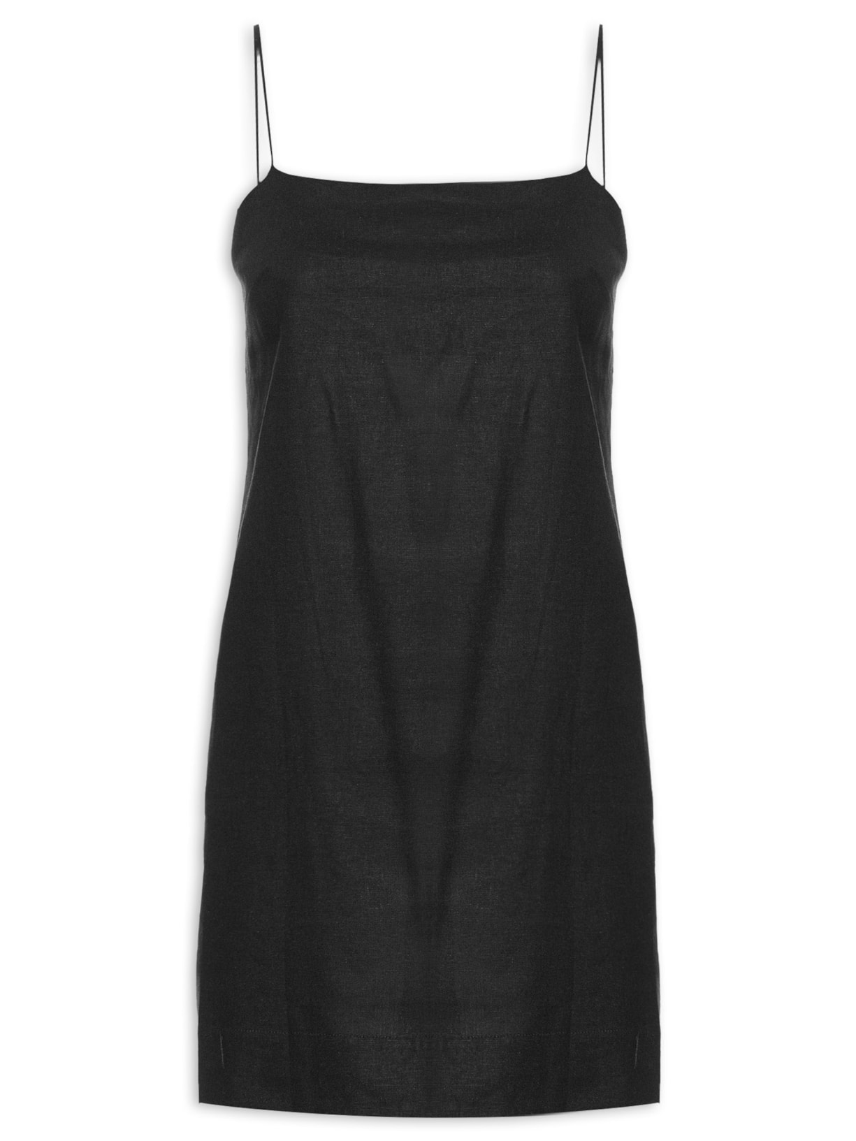 Vestido Curto Linho Retinho - Preto