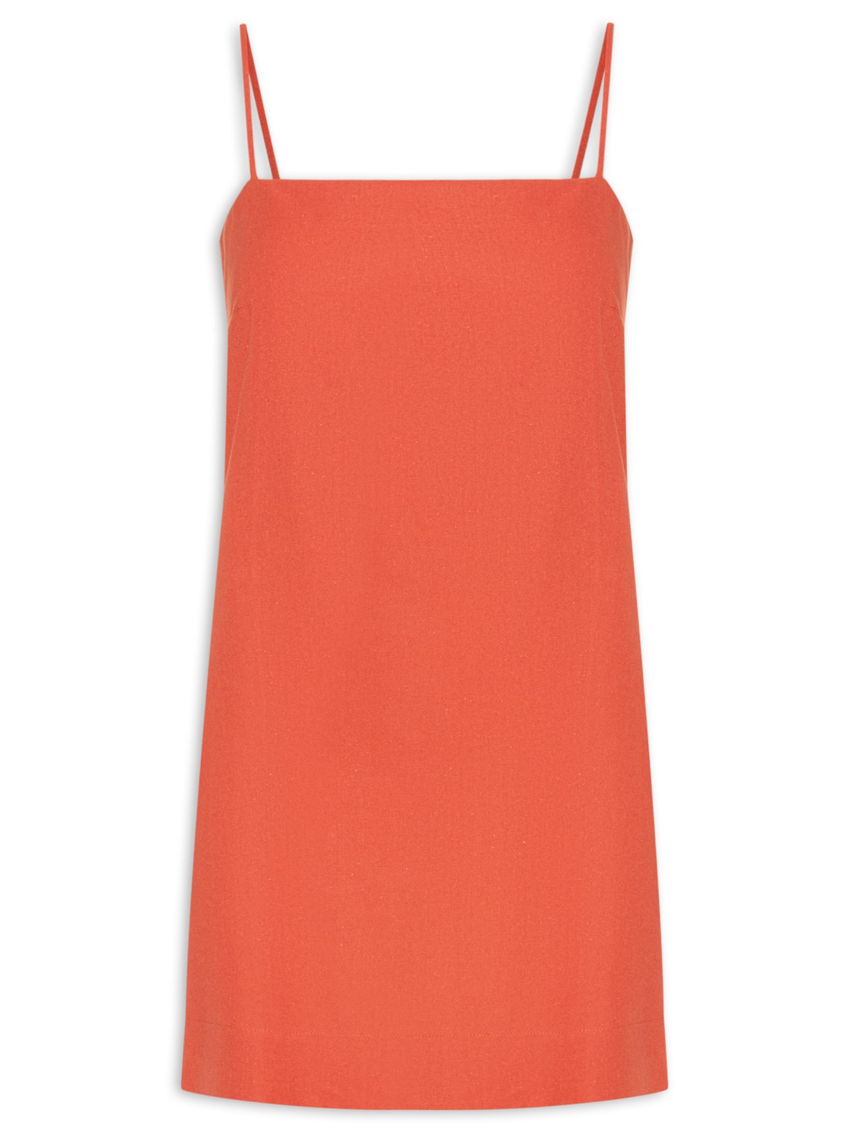 Vestido Curto Linho Retinho - Vermelho