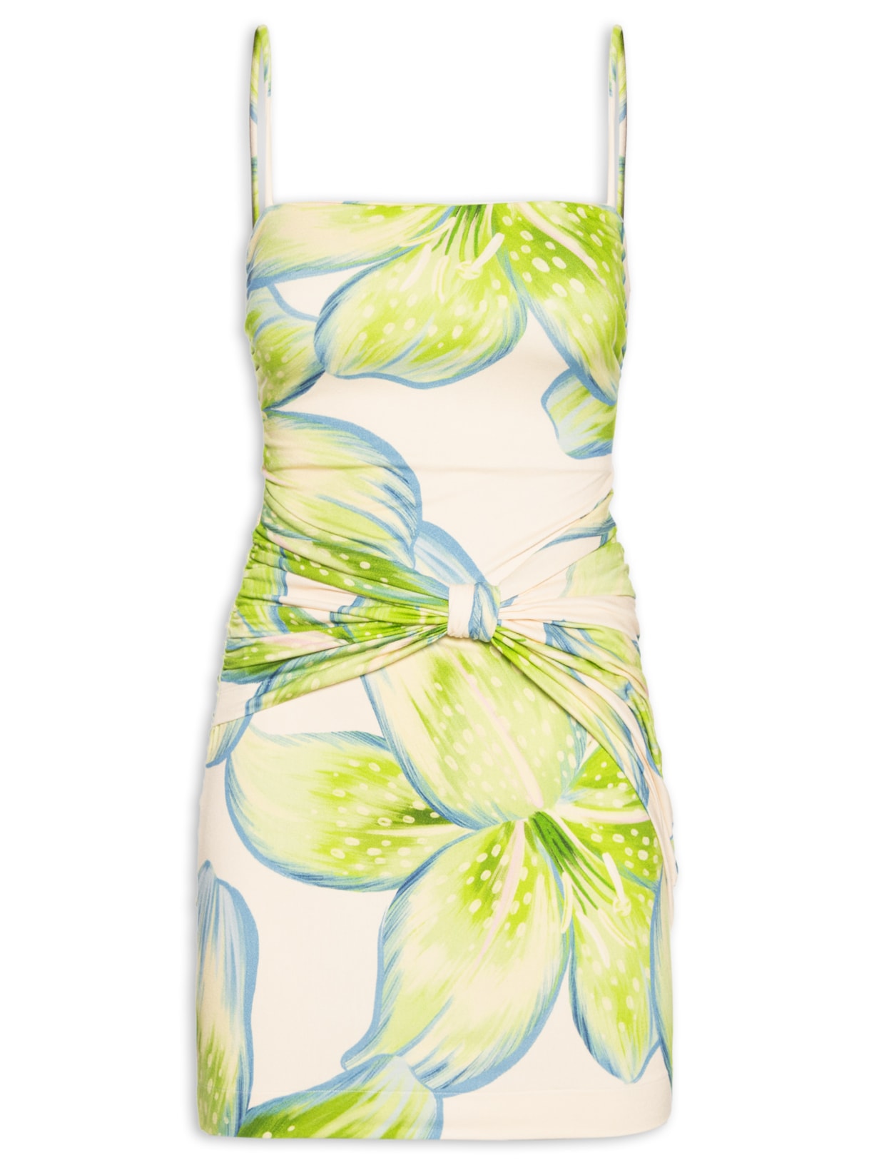 Vestido Curto Lírio Tropical - Bege