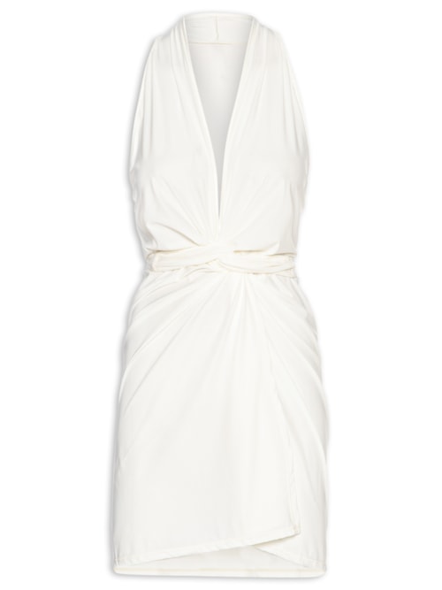 Vestido Curto Liso - Off White
