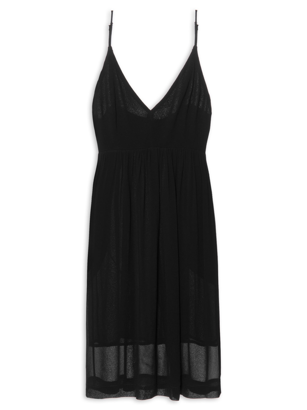 Vestido Curto Liso - Preto