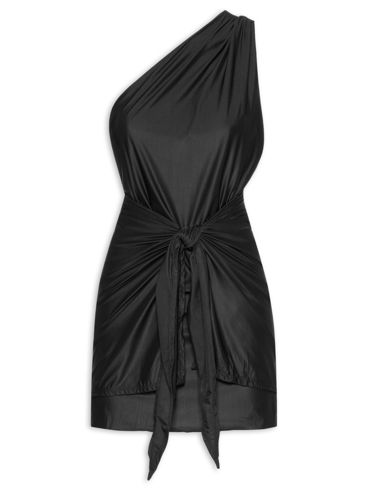 Vestido Curto Liso - Preto