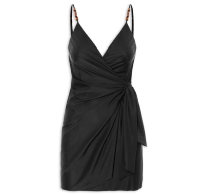 Vestido Curto Liso - Preto