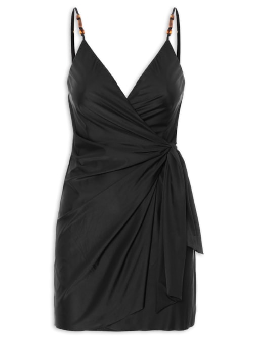 Vestido Curto Liso - Preto