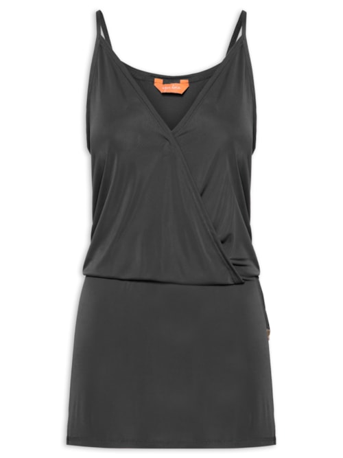 Vestido Curto Liso - Preto