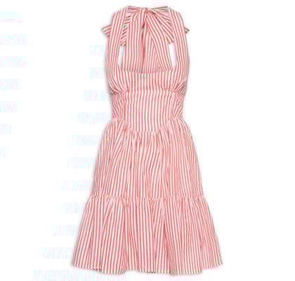 Vestido Curto Listra Palmas - Vermelho