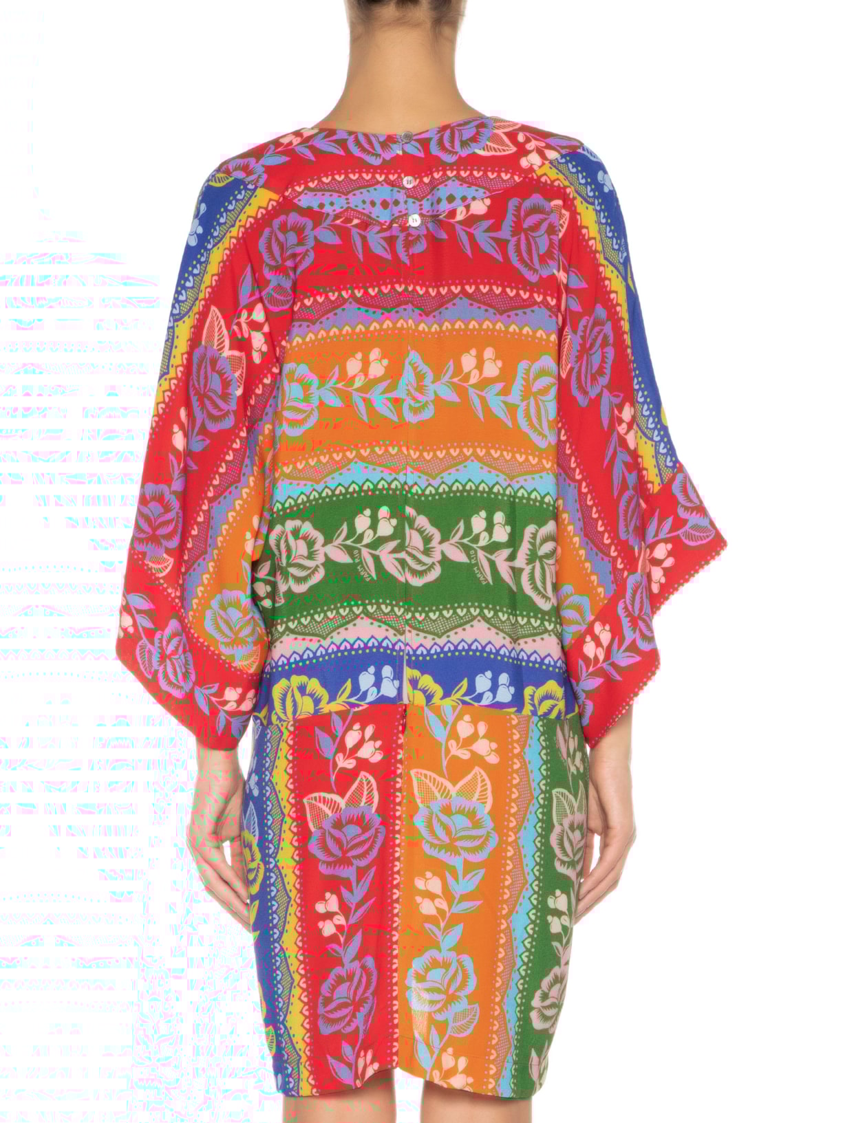 Vestido Curto Listra Rendeira Vermelho Farm