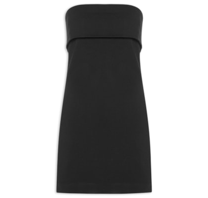 Vestido Curto Malha Alfaiataria - Preto