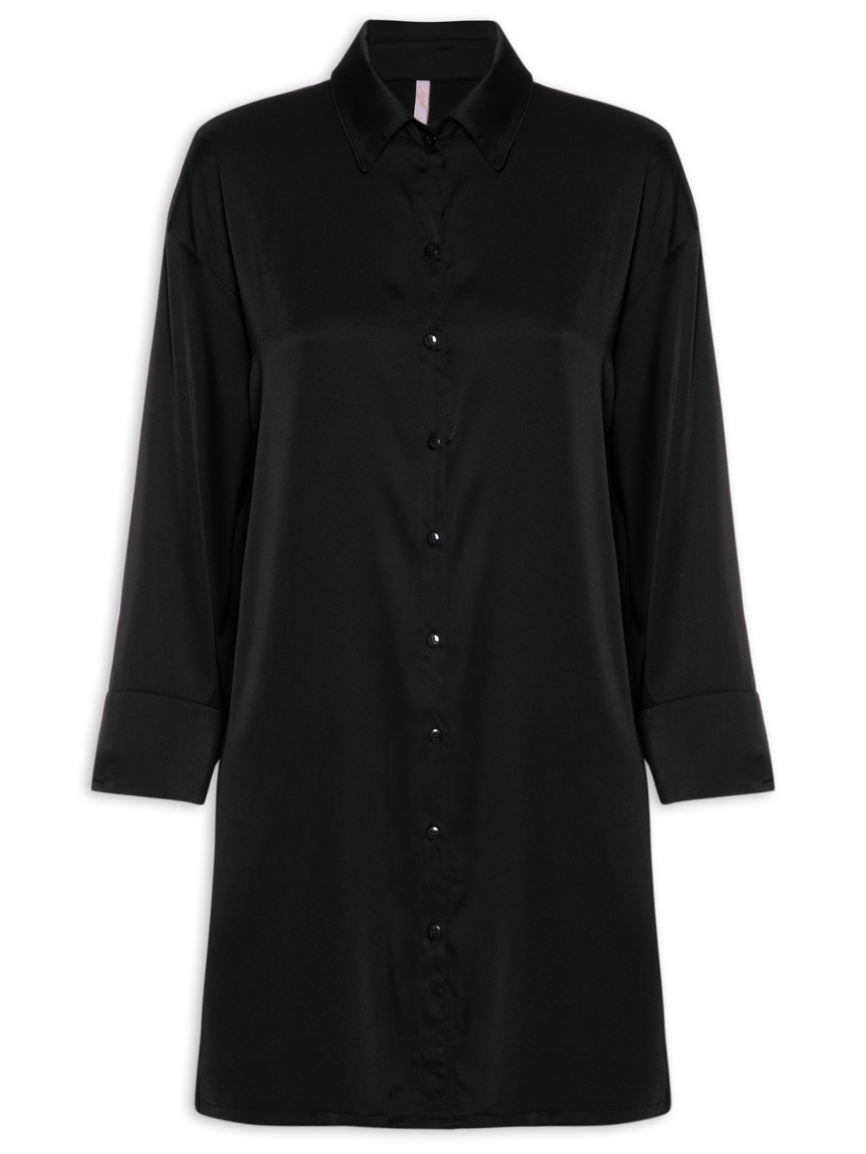 Vestido Curto Malha Cetim DIvine - Preto