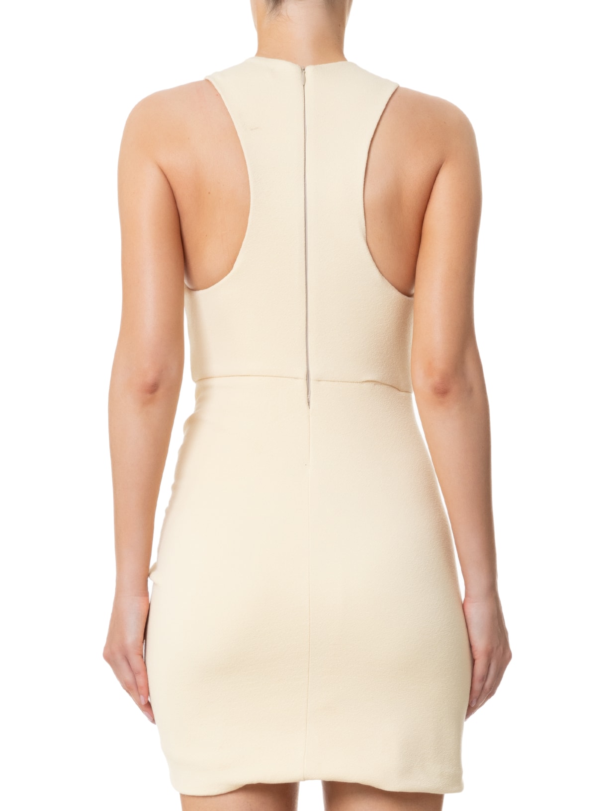 Vestido Curto Malha Crepe Bege  Animale