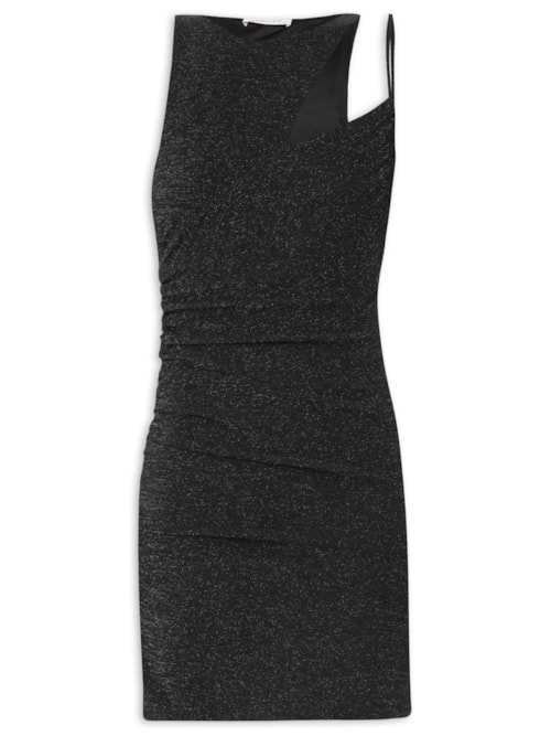 Vestido Curto Malha Shine - Preto
