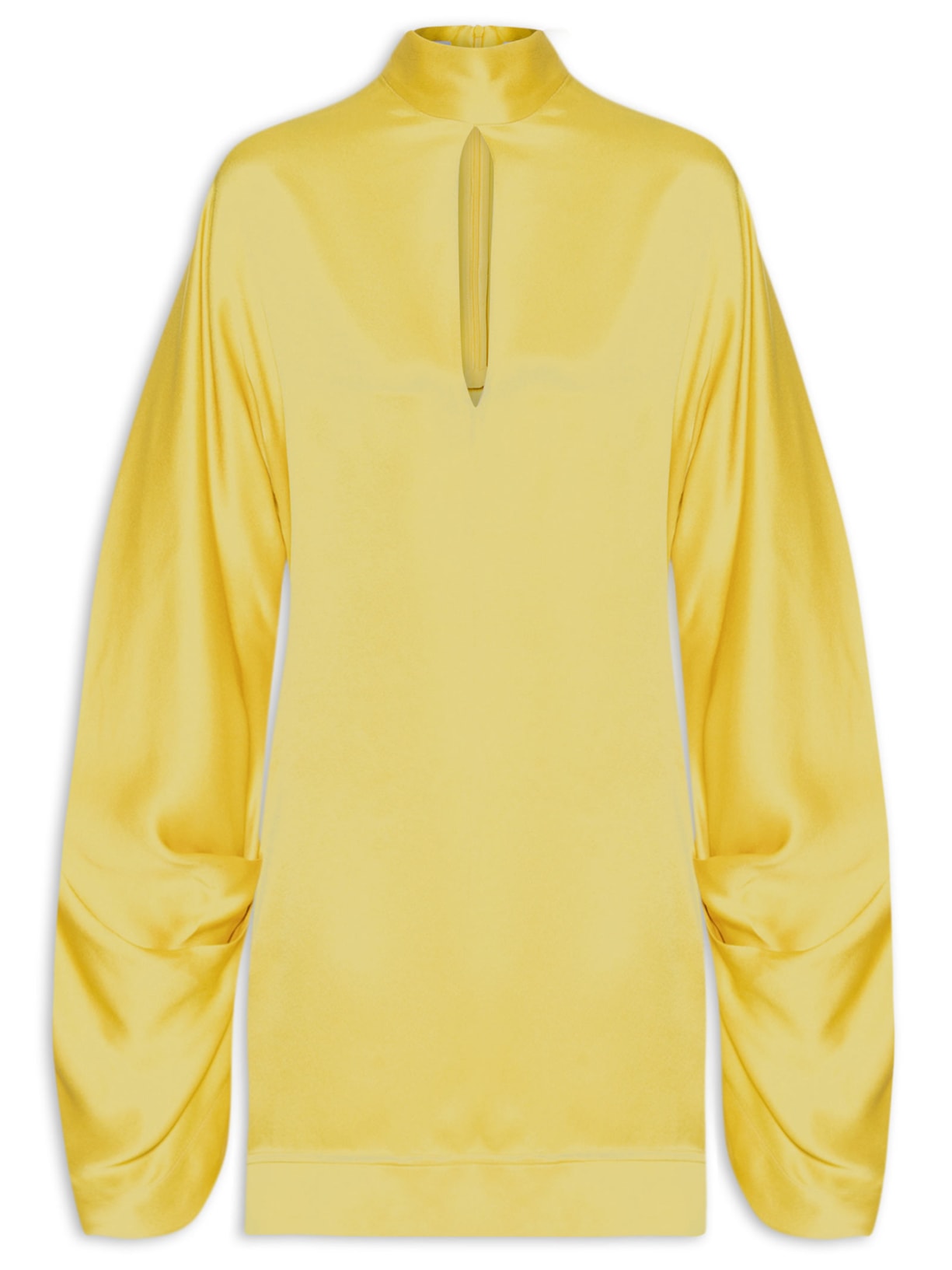 Vestido Curto Manga - Amarelo